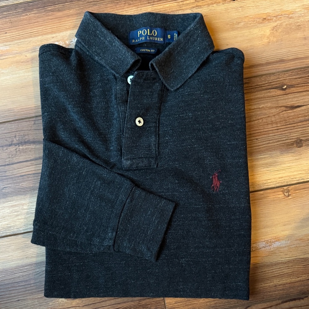 Polo Ralph Lauren Custom Fit Long Sleeve Polo Shirt Small Black